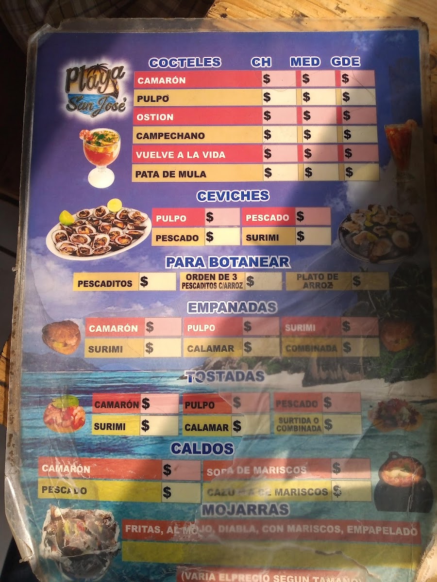 Marisquería Playa San José Menu - Image 3